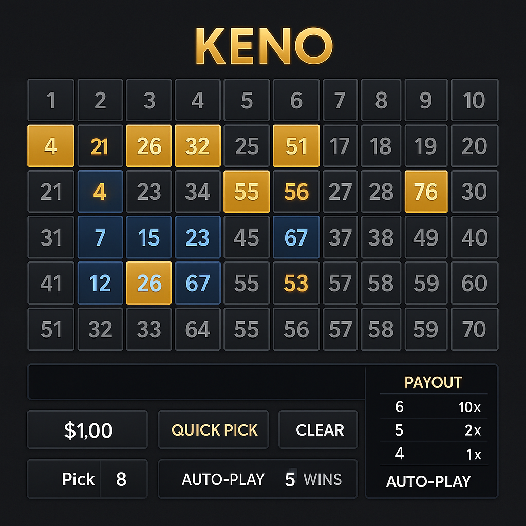 Ice Casino - Keno Lottery Game