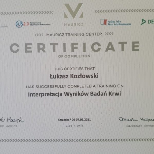 certyfikat IWBK